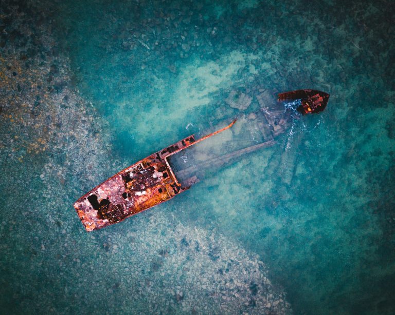 Galapagos Islands Grounded Ship | Partially sunk ship in Galapagos waters | Evolve Tours