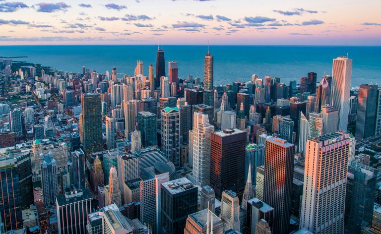 First Day in Chicago | Aerial view of Chicago skyline | Evolve Tours