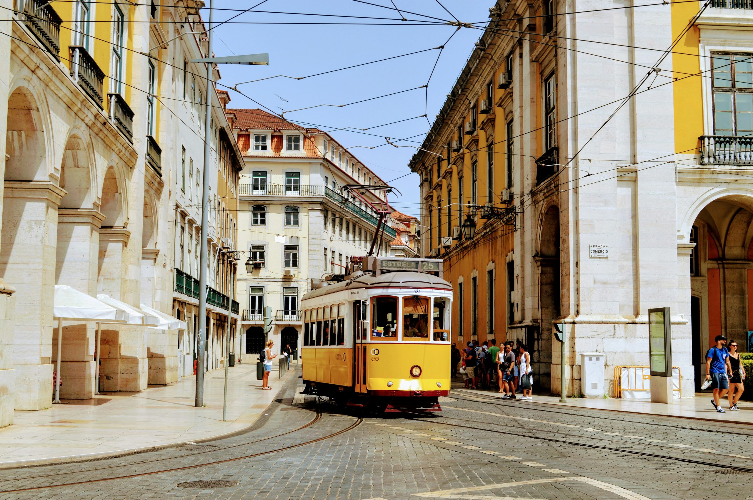 Spain and Portugal Highlights | Yellow cable car in Lisbon | Evolve Tours