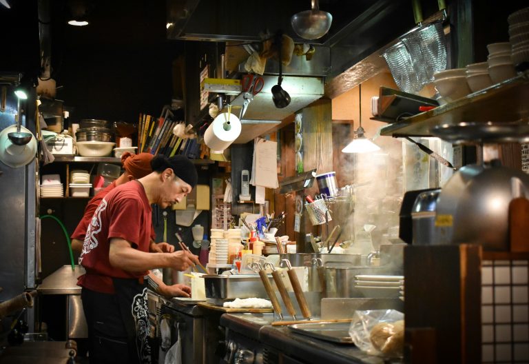 Japan Food for School Trips | Japanese chef cooking in restaurant kitchen | Evolve Tours